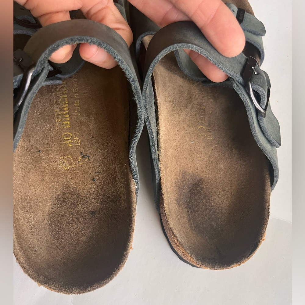 Birkenstock Triple Strap Sandals in Blue Green - Picture 7 of 7
